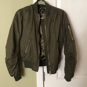 Green topshop bomber jacket